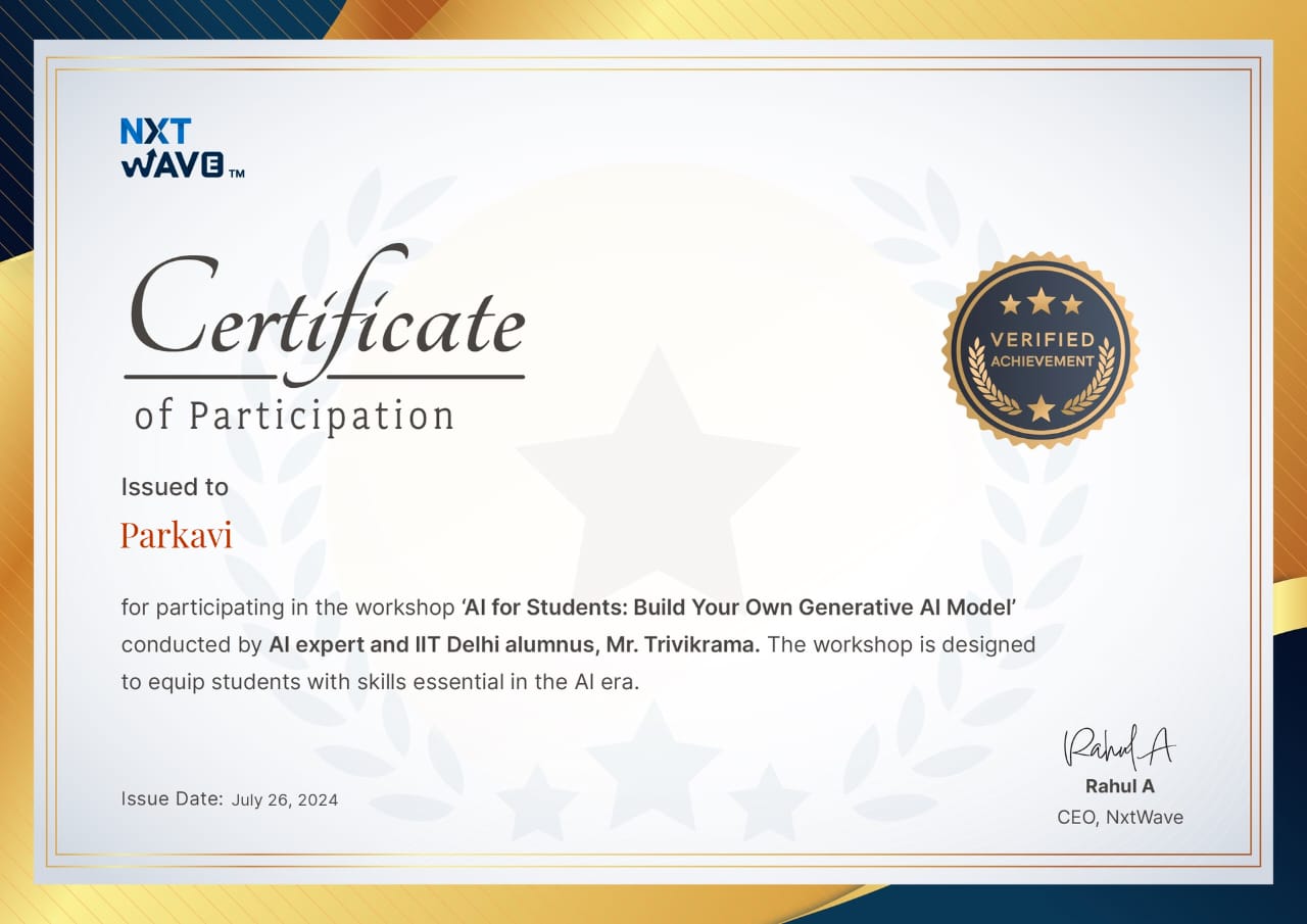 AI Workshop Certificate